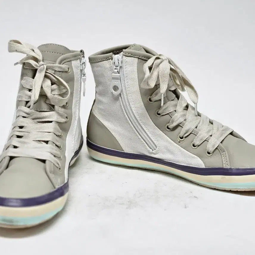 [BUNJANG] Camper High-Top Sneakers Beige/White 240mm / 캠퍼 하이탑 스니커즈 베이지/화이트 240mm 38