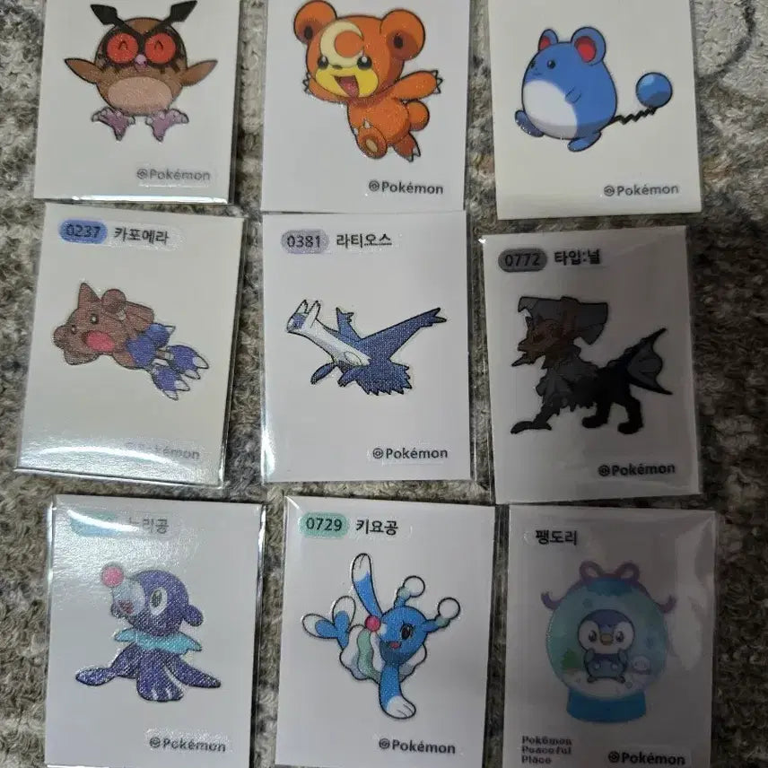 [SOLD OUT] 일괄 개별가능 포켓몬 띠부씰 띠부실 라티오스 펭도리 타입 널 깜지곰