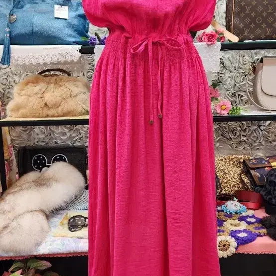[BUNJANG] BOU JELOUD Hot Pink Rayon Blend Long Dress / BOU JELOUD 롱원피스 (55 66)