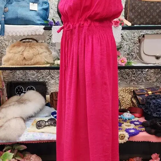 [BUNJANG] BOU JELOUD Hot Pink Rayon Blend Long Dress / BOU JELOUD 롱원피스 (55 66)