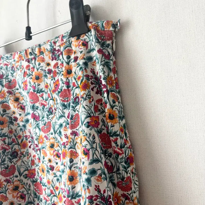 [BUNJANG] Cotton Floral Flare Long Skirt / 코튼 플라워 롱 스커트