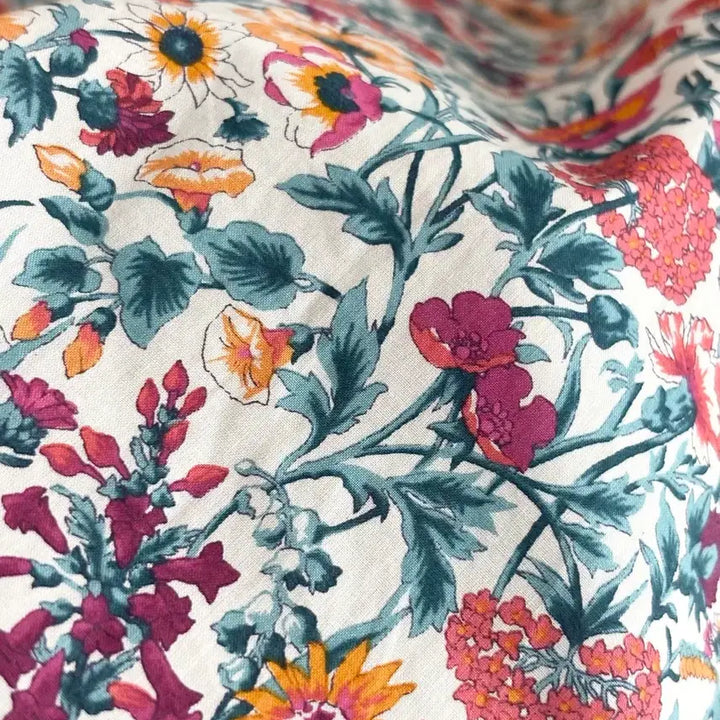 [BUNJANG] Cotton Floral Flare Long Skirt / 코튼 플라워 롱 스커트
