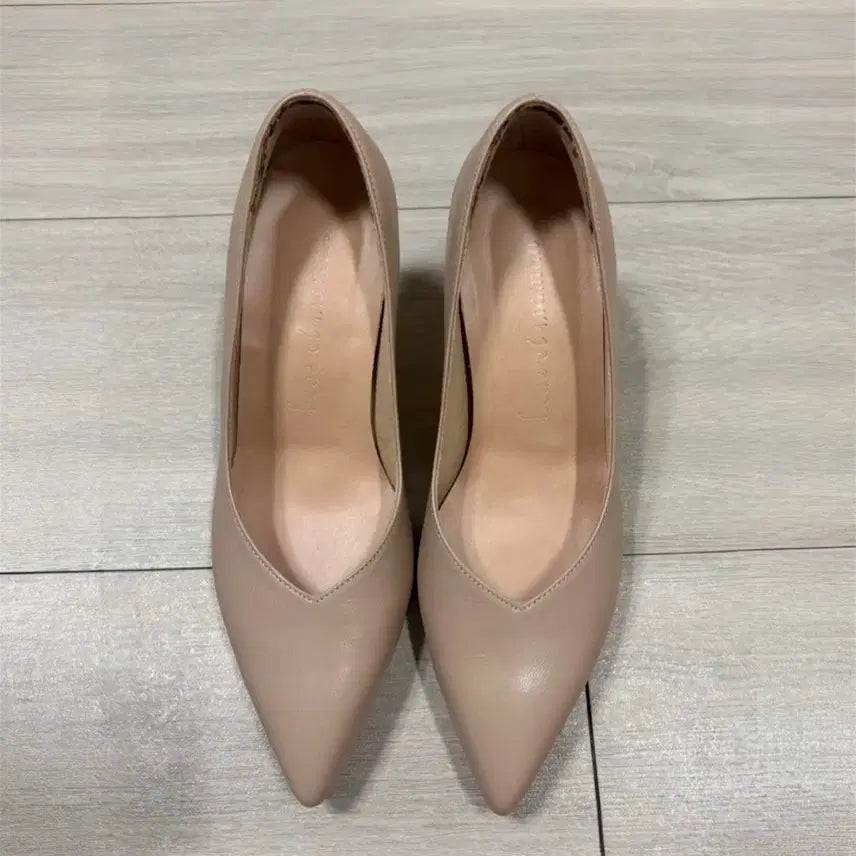 [BUNJANG] Handmade Beige Leather Pumps 230mm / 백화점수제화 베이지 천연 양가죽 펌프스 230사이즈 굽 7cm 새상품