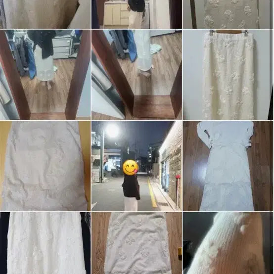 [BUNJANG] LOTREUDEMAIN Flower Lace Knit Skirt Ivory / 로트르드민 플라워 레이스 니트 스커트 아이보리