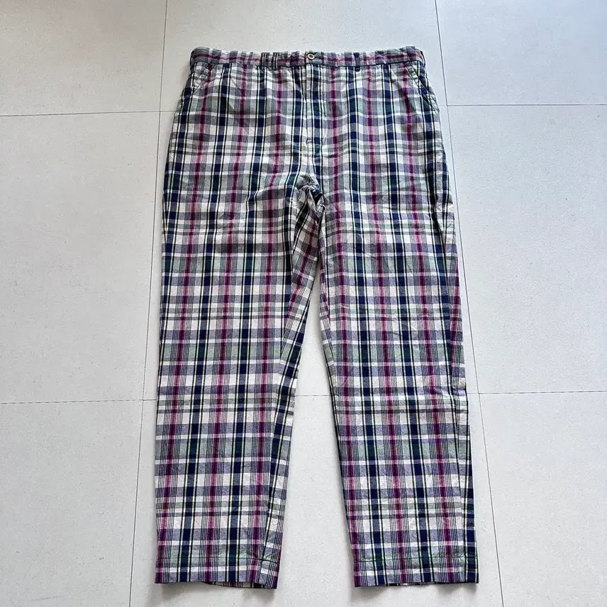 [SOLD OUT] 90s 폴로 랄프로렌 마드라스 체크 신치백 코튼 팬츠 38x30
