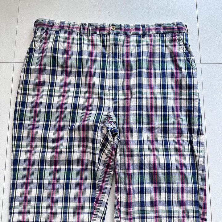 [SOLD OUT] 90s 폴로 랄프로렌 마드라스 체크 신치백 코튼 팬츠 38x30