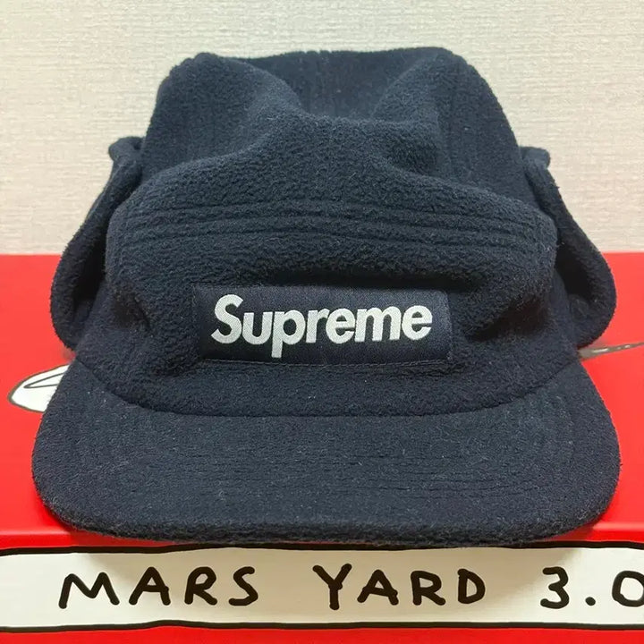 [BUNJANG] Supreme Box Logo Camp Cap Polartec Navy / 슈프림 박스로고 캠프캡 폴라텍 네이비