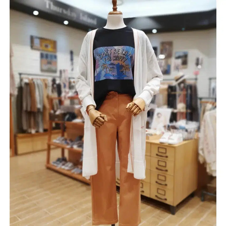 [BUNJANG] Thursday Island Retail Slit Point Intarsia Long Cardigan / S) 써스데이아일랜드 소매 슬릿 포인트 인타르시아 롱가디건