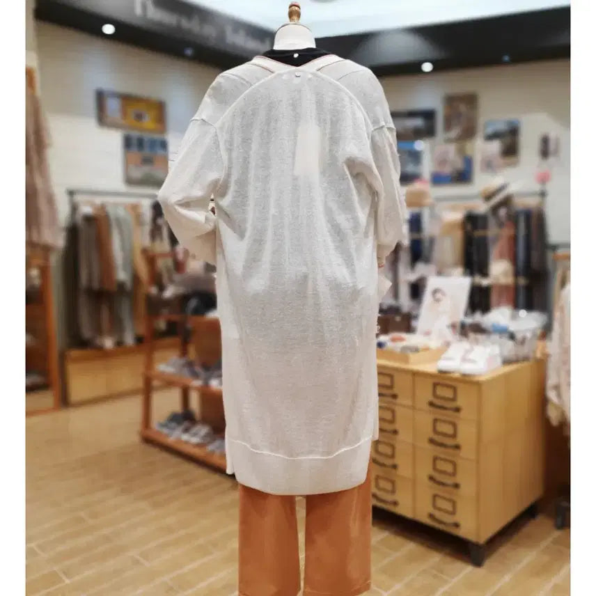 [BUNJANG] Thursday Island Retail Slit Point Intarsia Long Cardigan / S) 써스데이아일랜드 소매 슬릿 포인트 인타르시아 롱가디건