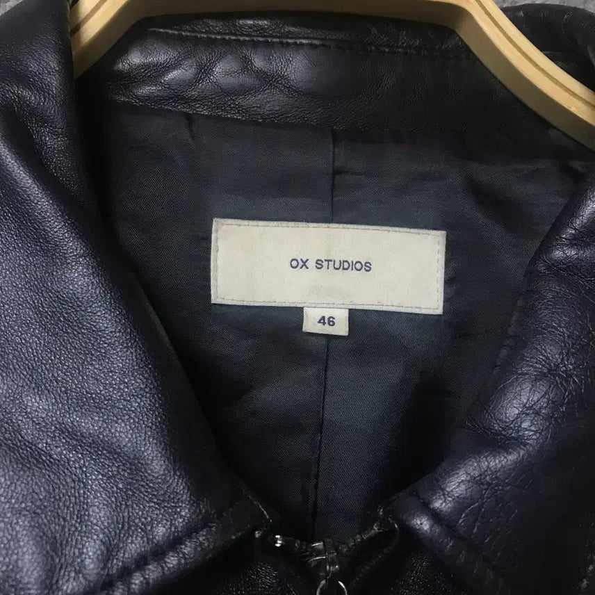 [SOLD OUT] OX STUDIOS 램스킨 자켓 46사이즈 오버핏 싱글 라이더 가죽 자켓
