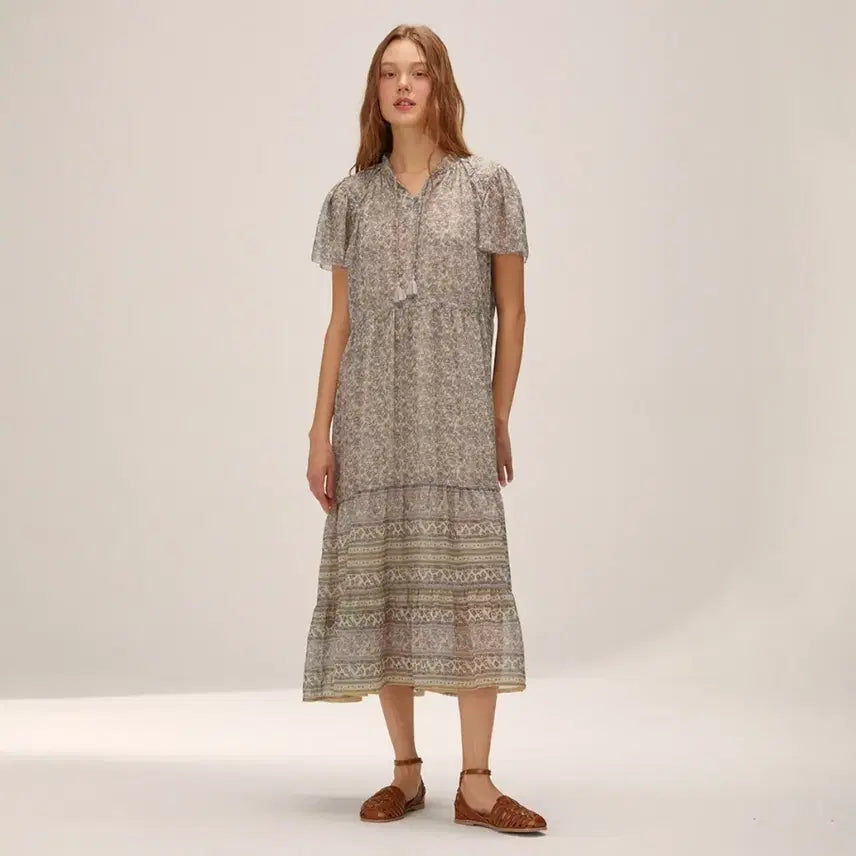 [BUNJANG] Thursday Island Border Mix Tassel Dress / 써스데이아일랜드 22년도 보더믹스 태슬 원피스 (55~66)