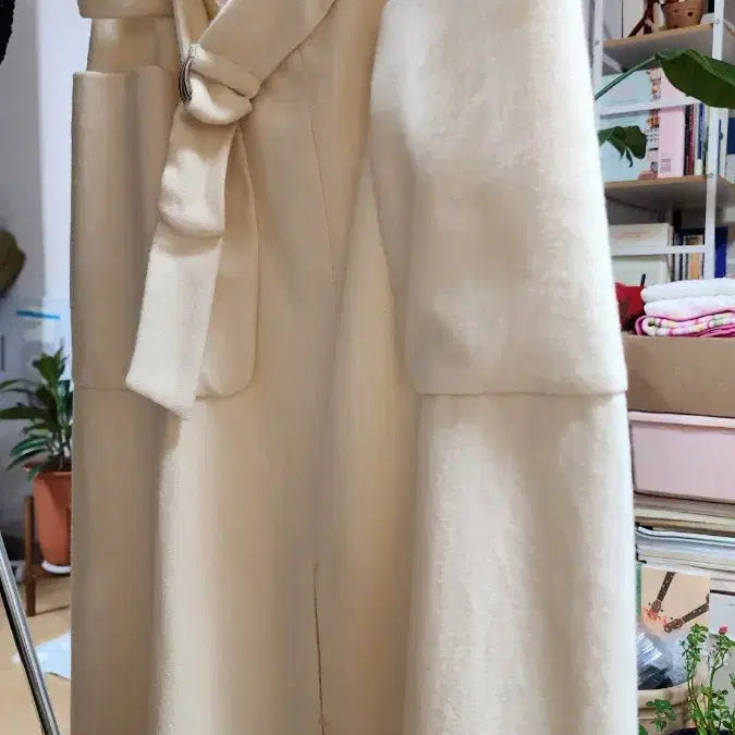 [BUNJANG] Wool Belted Midi Skirt Ivory / 벨트 모직 스커트 아이보리