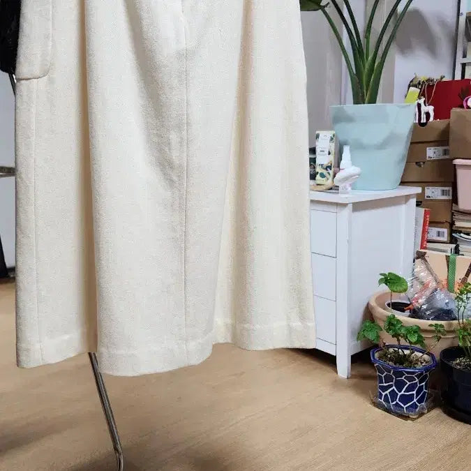 [BUNJANG] Wool Belted Midi Skirt Ivory / 벨트 모직 스커트 아이보리