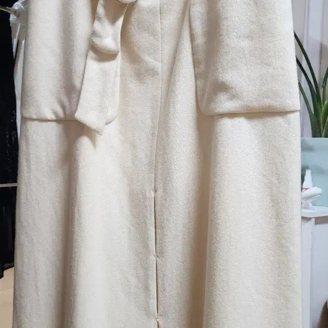 [BUNJANG] Wool Belted Midi Skirt Ivory / 벨트 모직 스커트 아이보리