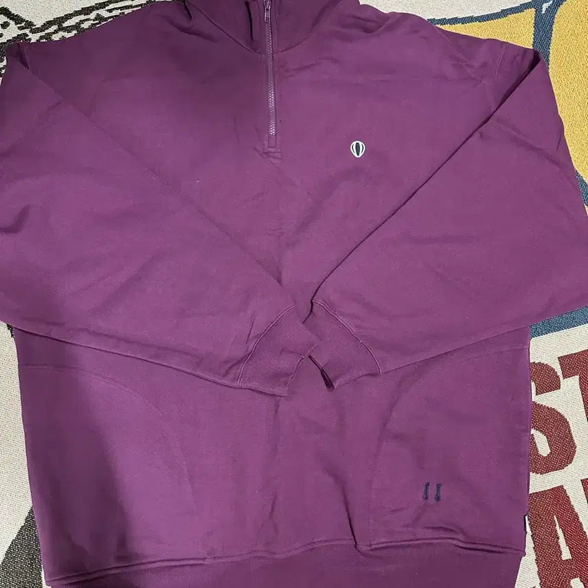 [BUNJANG] Angle Run High Neck Balloon Half-Zip Sweatshirt - Purple / 앵글런 하이넥 벌룬오버 반집업 맨투맨 - 퍼플