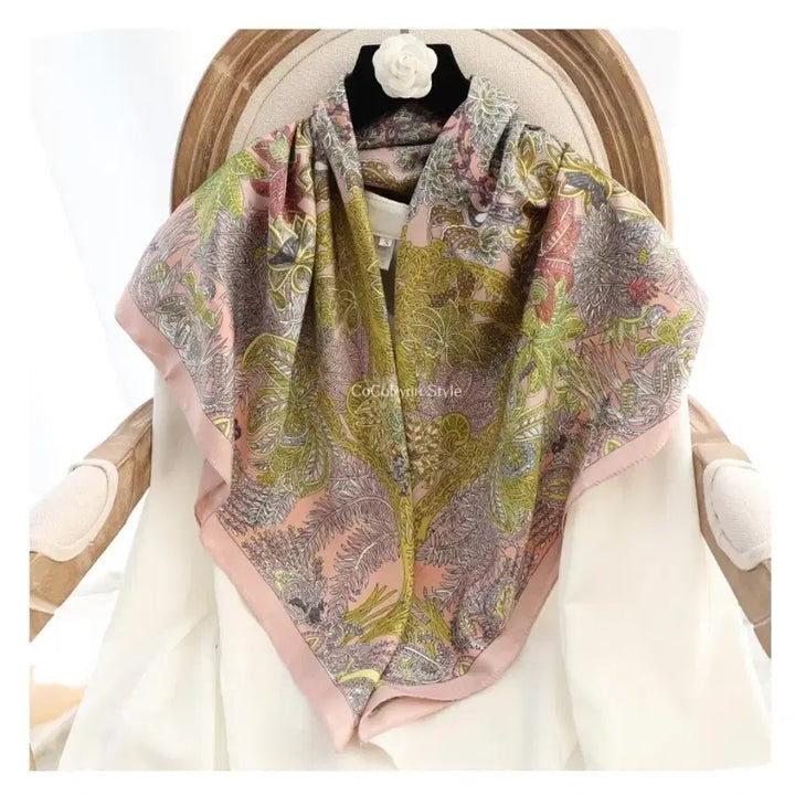 [BUNJANG] Floral Pattern Scarf / 플라워 패턴 스카프(새상품)