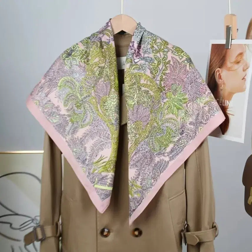 [BUNJANG] Floral Pattern Scarf / 플라워 패턴 스카프(새상품)