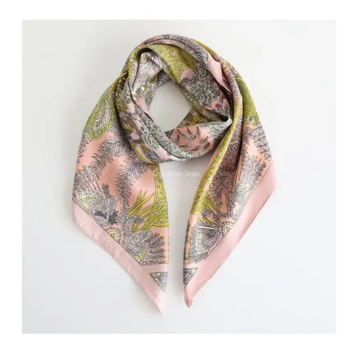 [BUNJANG] Floral Pattern Scarf / 플라워 패턴 스카프(새상품)