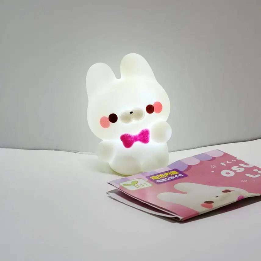 [BUNJANG] Squeeze Touch Rabbit Mini Mood Lamp Figure White / 스쿳토탓치상 토끼 미니 무드등 피규어 가챠 흰색_미니 화이트 조명 굿즈