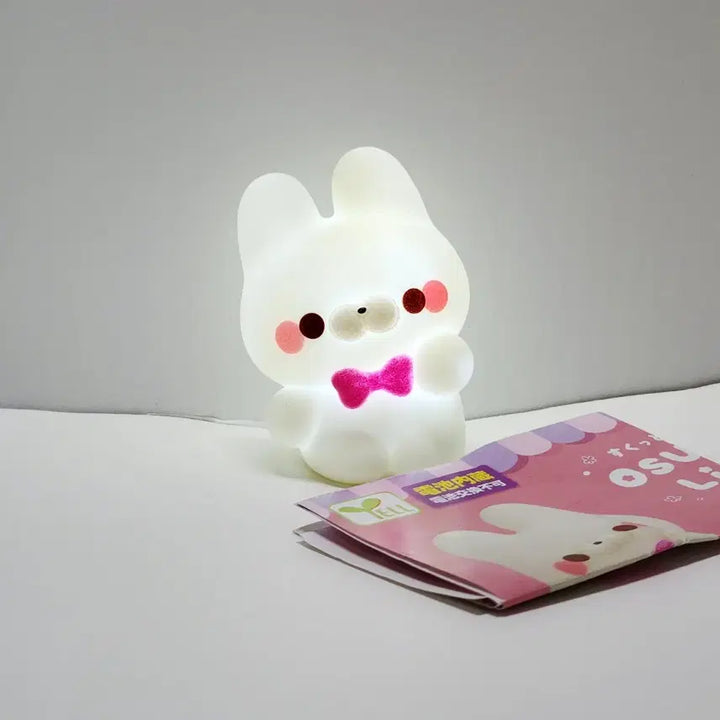 [BUNJANG] Squeeze Touch Rabbit Mini Mood Lamp Figure White / 스쿳토탓치상 토끼 미니 무드등 피규어 가챠 흰색_미니 화이트 조명 굿즈