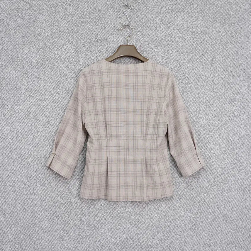 [BUNJANG] Roem Check Pattern Pintuck Blouse / 로엠 20SS 여성 체크패턴 핀턱 블라우스 55size