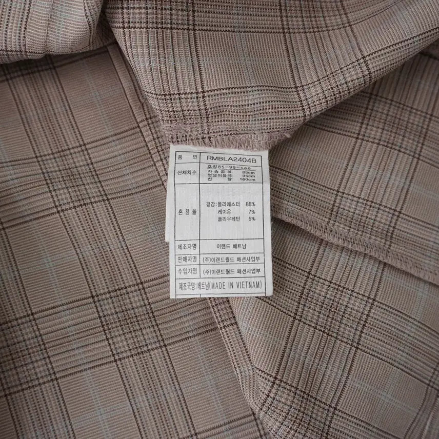 [BUNJANG] Roem Check Pattern Pintuck Blouse / 로엠 20SS 여성 체크패턴 핀턱 블라우스 55size