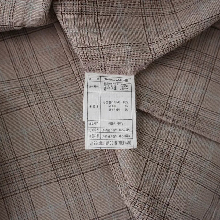 [BUNJANG] Roem Check Pattern Pintuck Blouse / 로엠 20SS 여성 체크패턴 핀턱 블라우스 55size