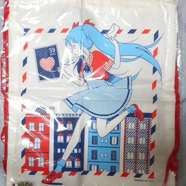 [BUNJANG] Hatsune Miku 2014 Happy Kuji Napsack Bag / 하츠네 미쿠 2014 해피 쿠지 냅삭 끈 가방 굿즈 보컬로이드