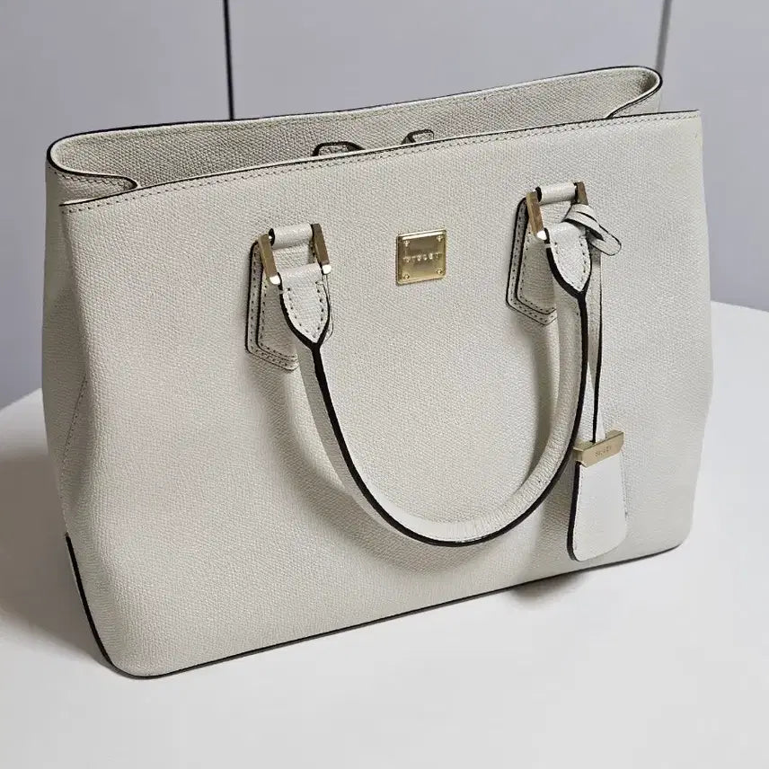 [BUNJANG] Sisley Ivory Leather Tote Bag / 시슬리 아이보리색 토트백 여성 가방