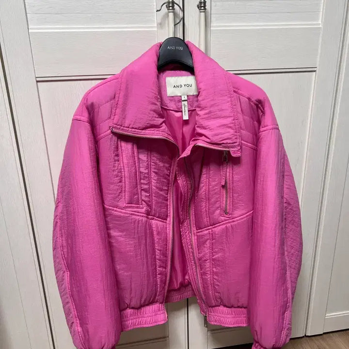 [BUNJANG] AND YOU Pink Padding Jacket Size 1 / 앤유 핑크 패딩 자켓 1사이즈