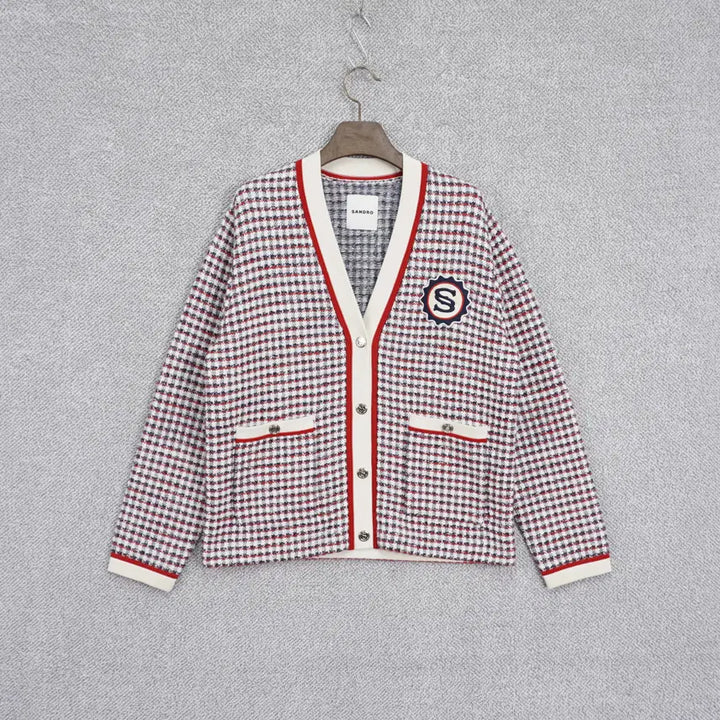 [SOLD OUT] 산드로 여성 자수패치 오버핏 니트 가디건 1size
