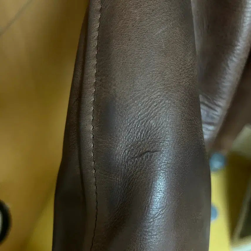 [BUNJANG] Aero Leather Steerhide Half Belt Jacket / [34] 에어로레더 스티어하이드 하프벨트