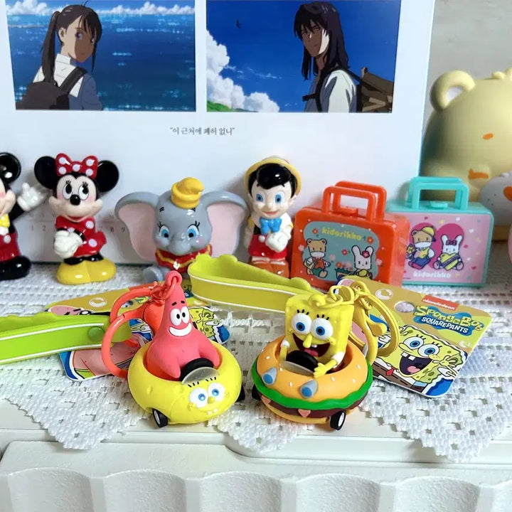 [BUNJANG] SpongeBob SquarePants &amp; Patrick Star Keychain Set / 스펀지밥피규어키링 스펀지밥뚱이세트키링