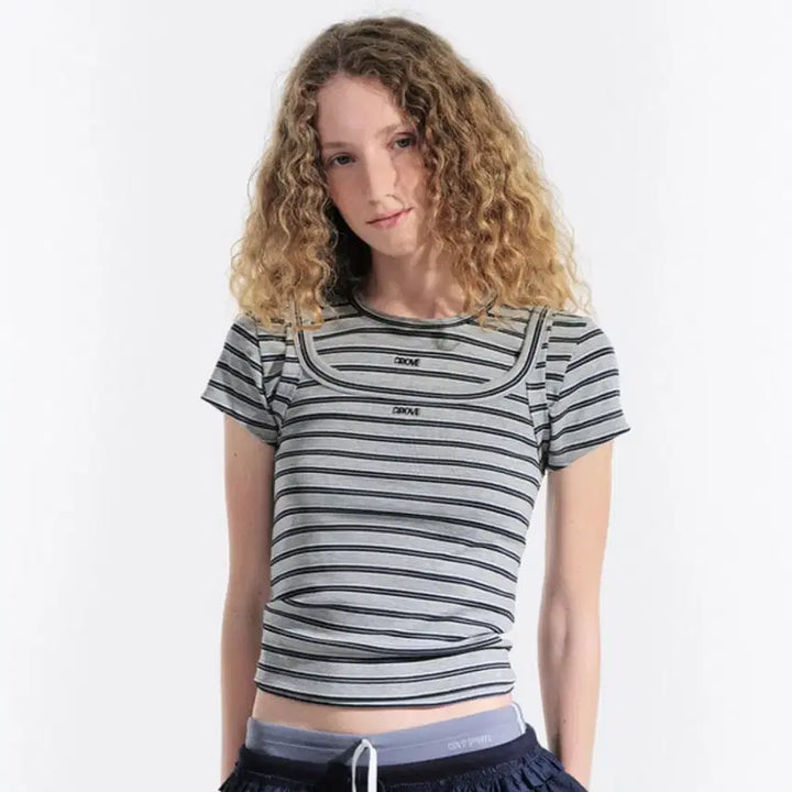 [BUNJANG] Grove Store JULIAN STRIPE Sleeveless T-Shirt Set / 그로브 스토어 JULIAN STRIPE 슬리브리스 티셔츠 세트