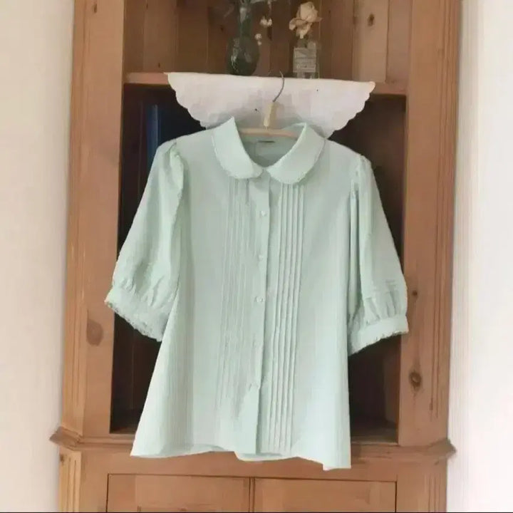 [BUNJANG] Mimi Boutique Ave de Fleurs Summer Love Blouse Mint (Unsealed) / (미개봉)미미부티크 아벡데플뢰르 썸머 러브 블라우스 민트