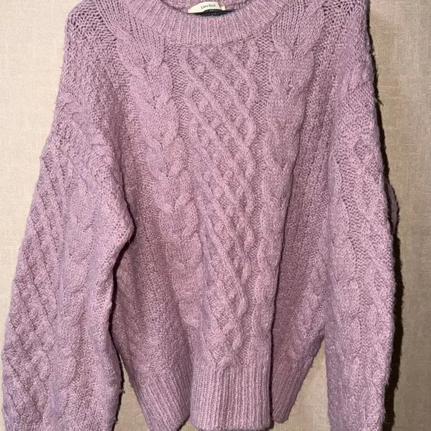 [BUNJANG] Purple Cable Knit Sweater / 연보라 꽈배기 니트 퍼플