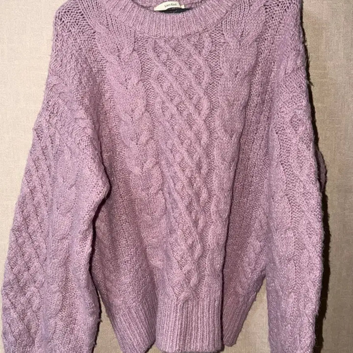 [BUNJANG] Purple Cable Knit Sweater / 연보라 꽈배기 니트 퍼플
