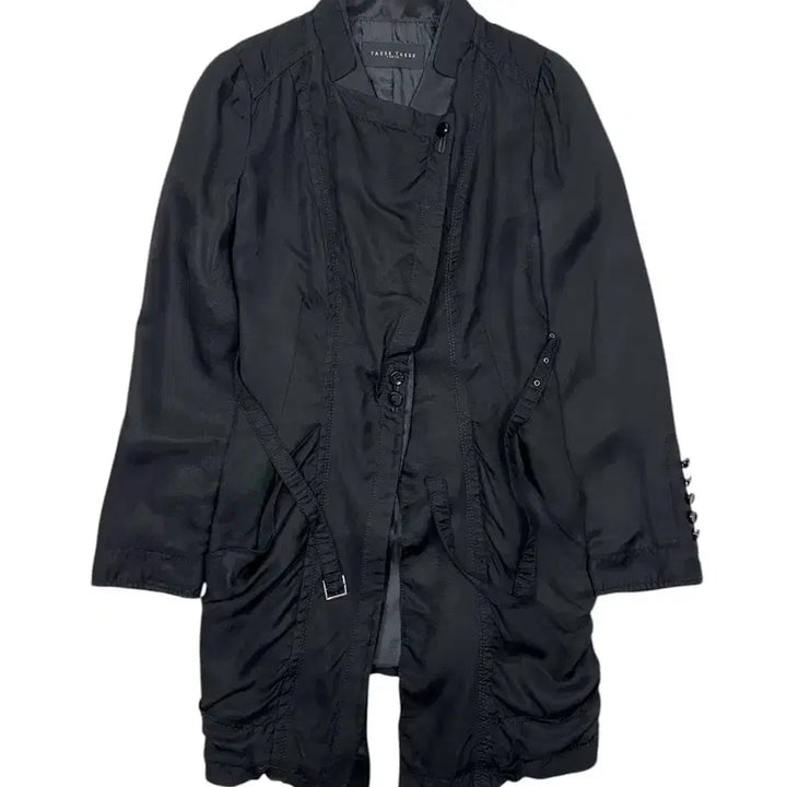[BUNJANG] TASSE High-Neck Asymmetrical Coat / 타스타스 하이넥 사선 오버랩 코트