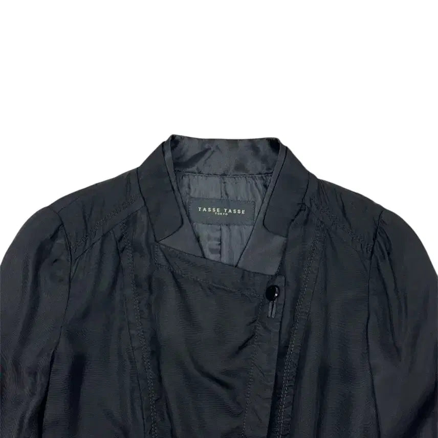 [BUNJANG] TASSE High-Neck Asymmetrical Coat / 타스타스 하이넥 사선 오버랩 코트