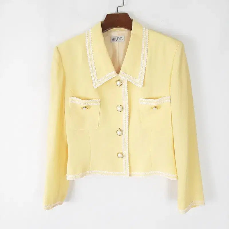 [BUNJANG] HILDA Lace Collar Crop Jacket M / HILDA 레이스카라 크롭자켓 M