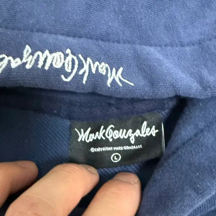 [BUNJANG] Mark Gonzales Navy Hoodie L / 마크 곤잘레스 네이비 후드티 L