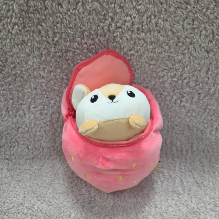 [BUNJANG] Everland Fox Doll Strawberry Pouch / 에버랜드 여우 인형 딸기 파우치
