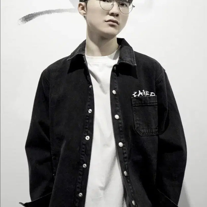 [SOLD OUT] [미개봉/새상품] T1 페이커 데님 셔츠 자켓 (Black)