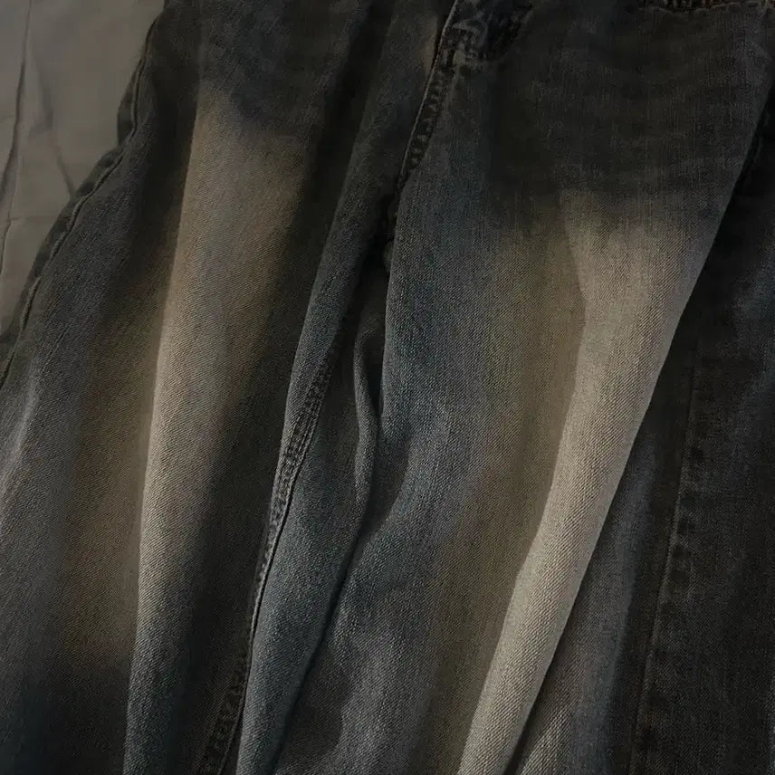 [BUNJANG] Balloon Fit Jeans (Washed, Shorts) / 벌룬핏 청바지 (워싱, 숏s)