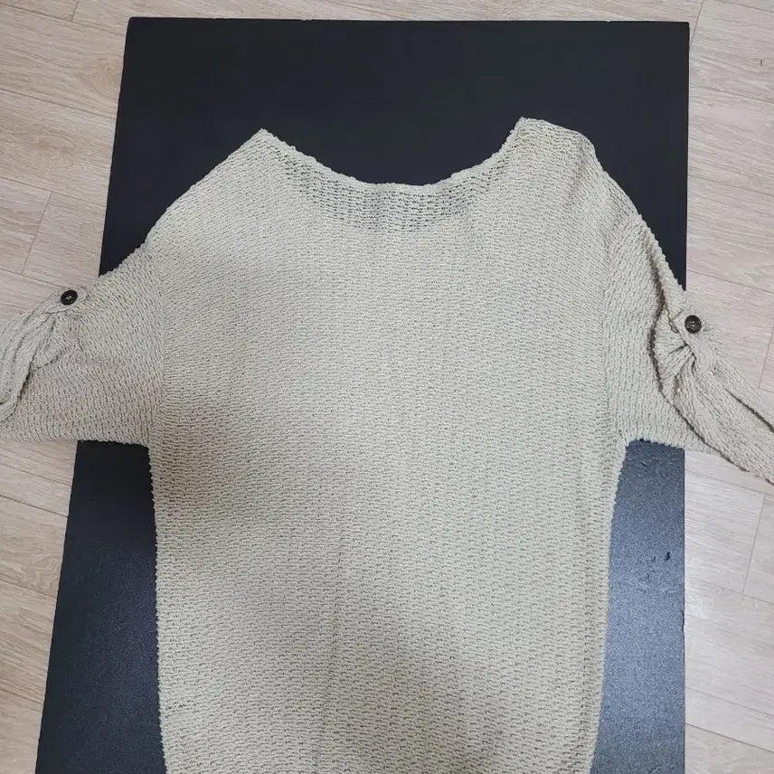 [BUNJANG] Ivory Knit Short Sleeve T-Shirt / 아이보리 니트 반팔 티셔츠