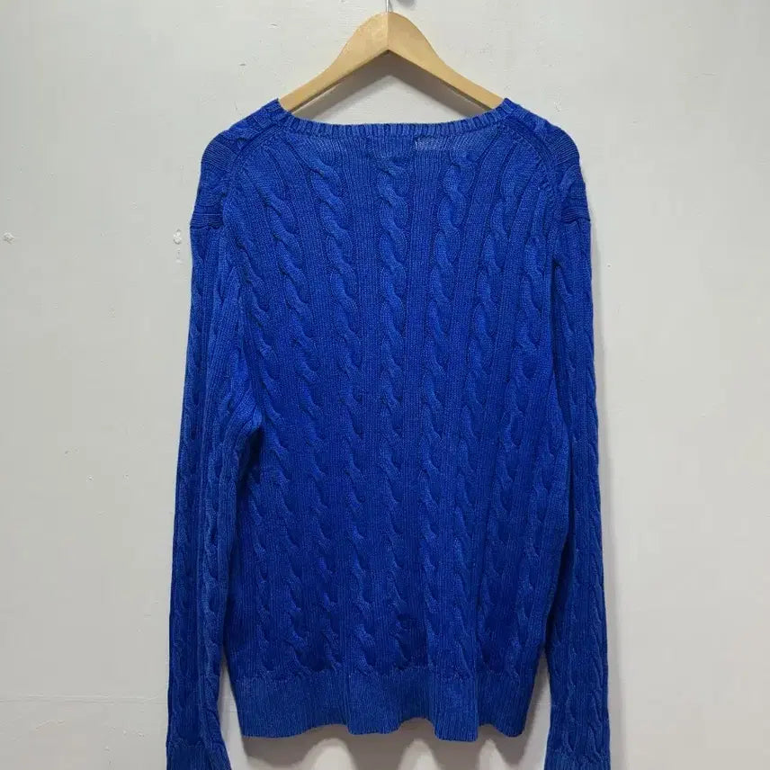 [SOLD OUT] 폴로 랄프로렌 블루 꽈배기 니트 qr신형 L