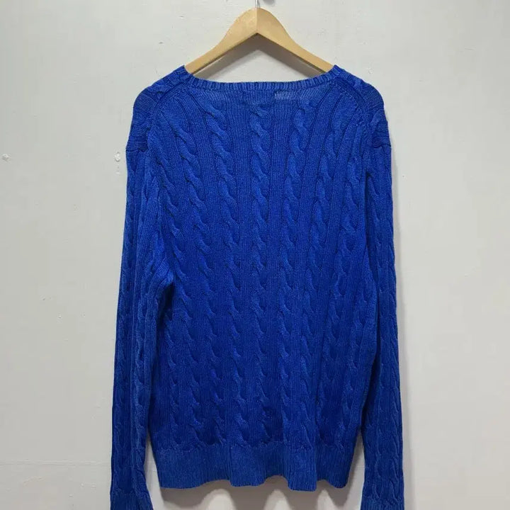 [SOLD OUT] 폴로 랄프로렌 블루 꽈배기 니트 qr신형 L
