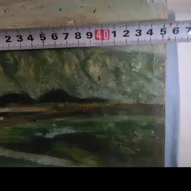 [BUNJANG] Oil Painting 1968 - Rustic Riverside Scenery / 유화 1968년 작품  - 시골의 강가 서릿발이 보이는 고즈넉한 강가