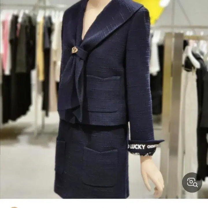 [BUNJANG] Lucky Chouette Navy Tweed Setup Set / 럭키슈에뜨 트위드 셋업 네이비(36)