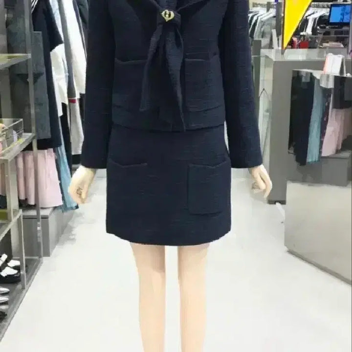 [BUNJANG] Lucky Chouette Navy Tweed Setup Set / 럭키슈에뜨 트위드 셋업 네이비(36)